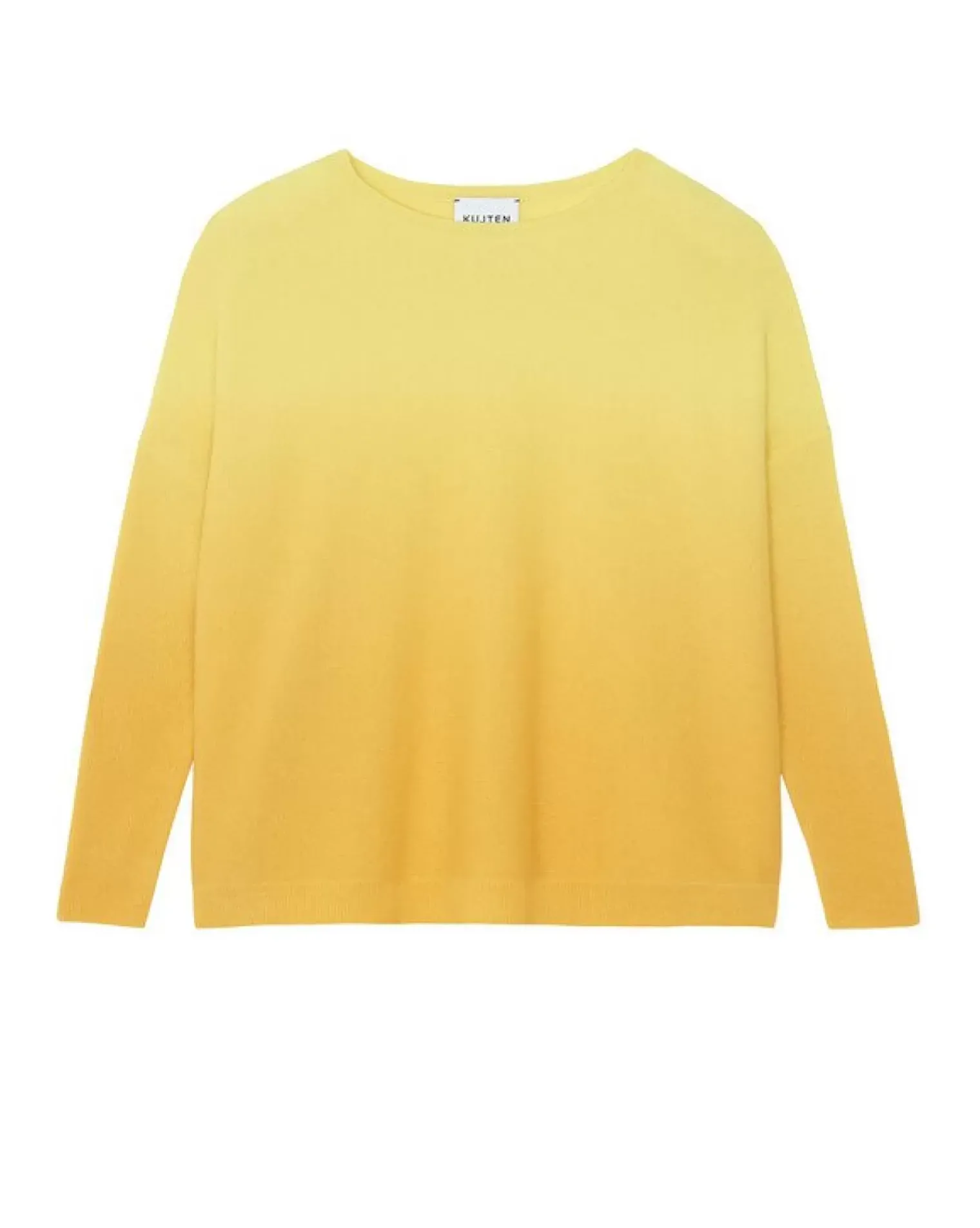 Kujten Sweaters & Sweatshirts>Oversize Boat Neck Cashmere Sweater Jaune Fluo