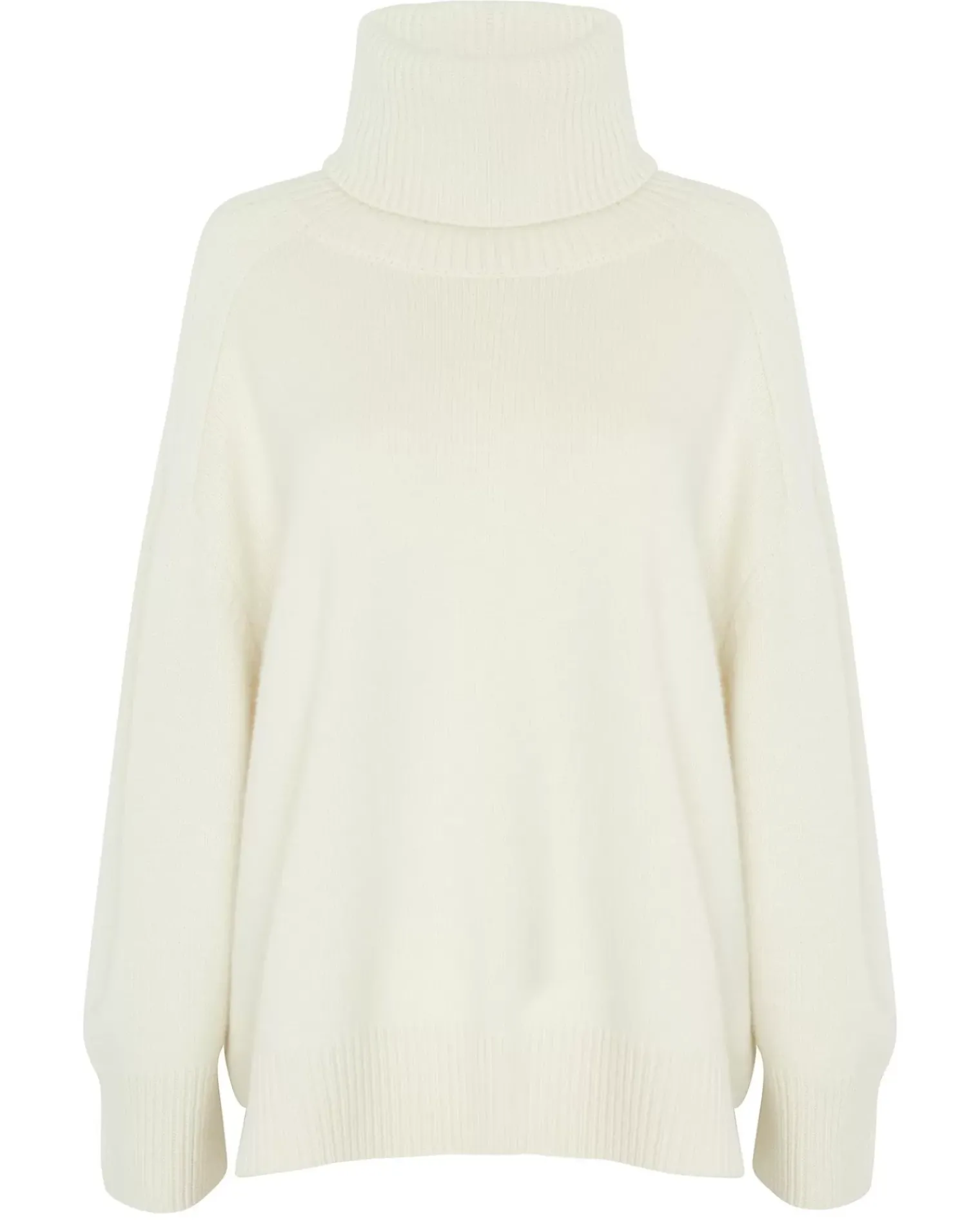 Kujten Sweaters & Sweatshirts>Oversize Cashmere Roll Neck Sweater Blanc Vintage