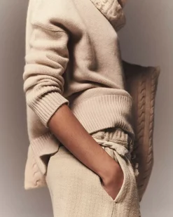 Kujten Sweaters & Sweatshirts>Oversize Funnel Neck Cashmere Sweater, 8-Threads Organique