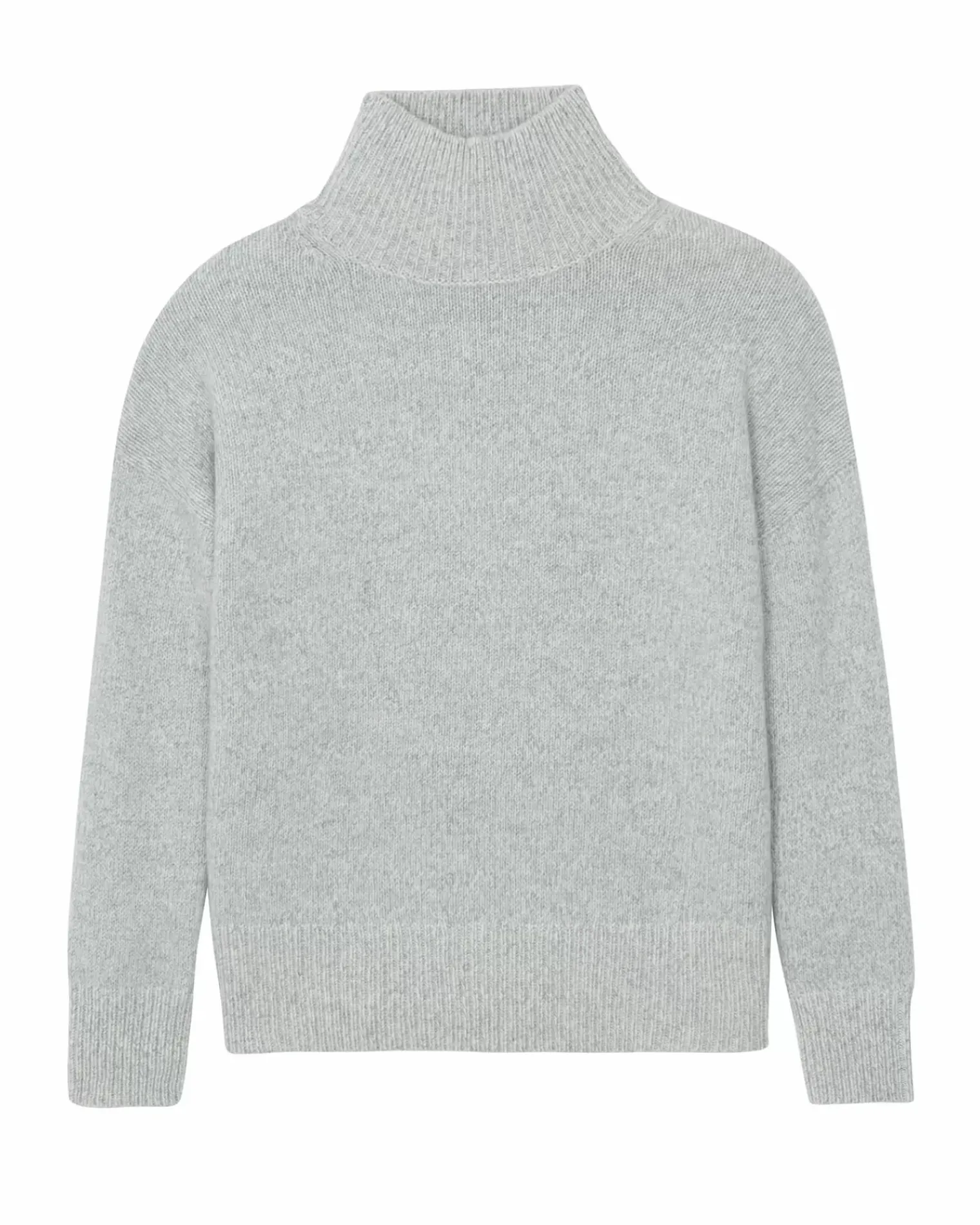 Kujten Sweaters & Sweatshirts>Oversize Funnel Neck Cashmere Sweater Gris Mouline