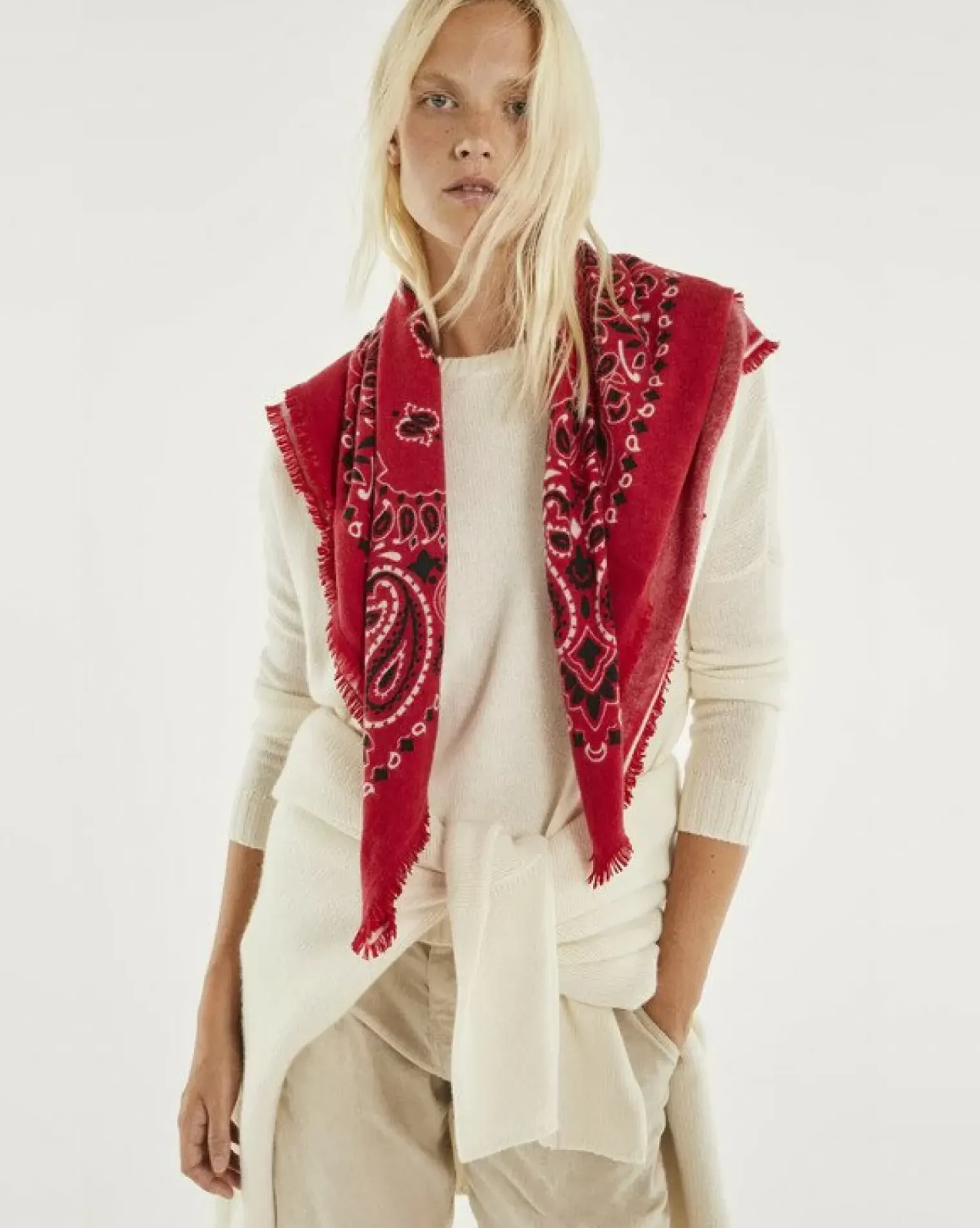 Kujten Sweaters & Sweatshirts>Oversize Round Neck Cashmere Sweater, 4-Threads Blanc