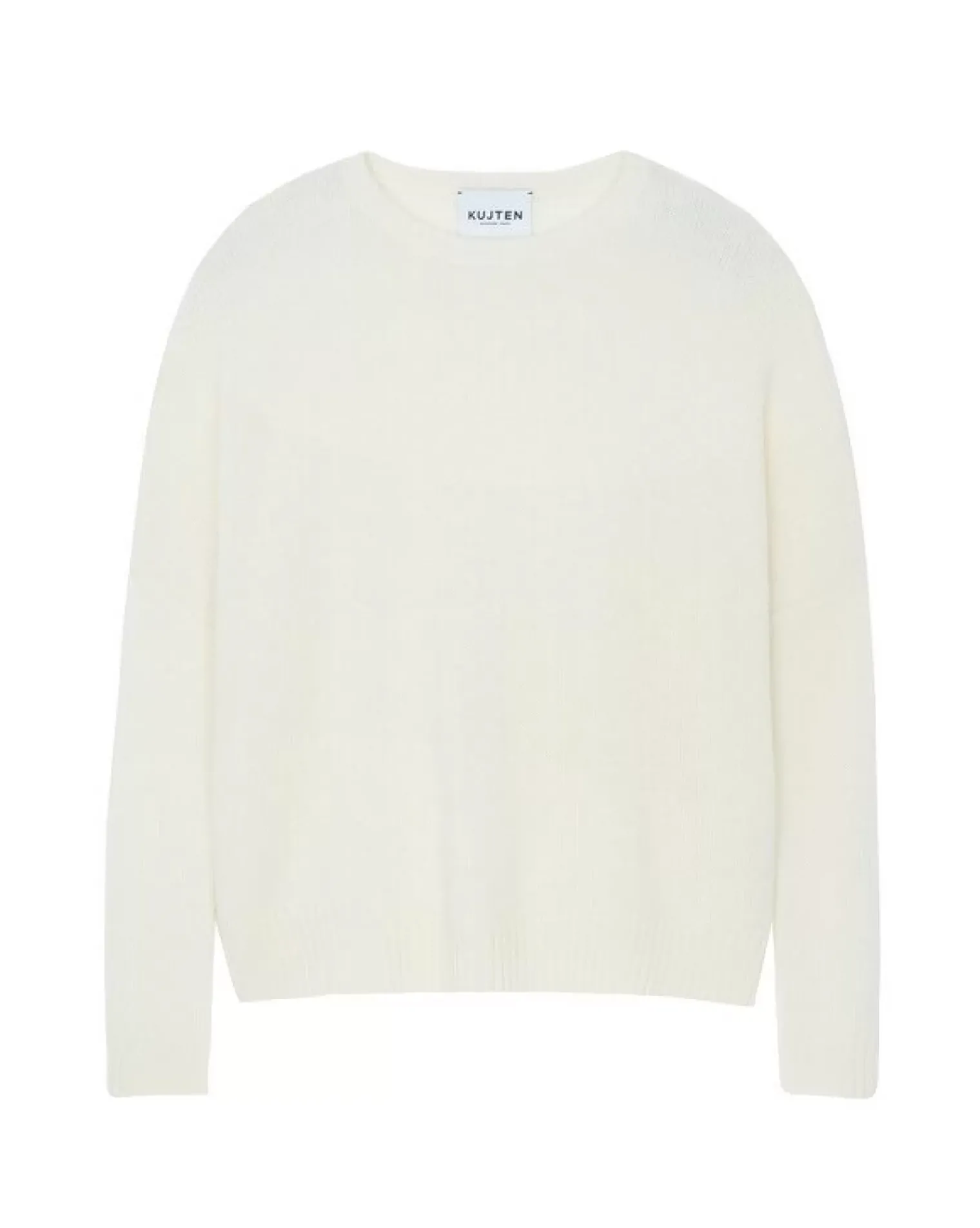 Kujten Sweaters & Sweatshirts>Oversize Round Neck Cashmere Sweater, 4-Threads Blanc