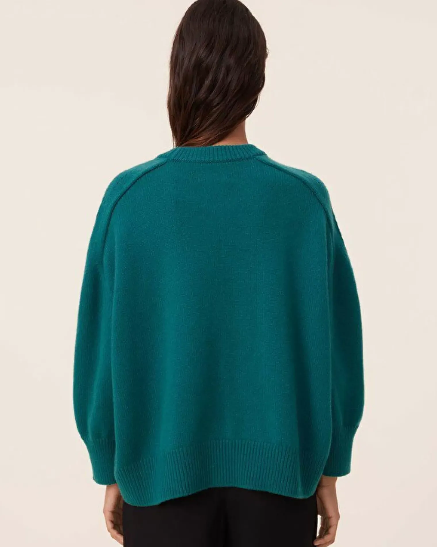 Kujten Sweaters & Sweatshirts>Oversize Round Neck Cashmere Sweater, 8-Threads Vert Perroquet
