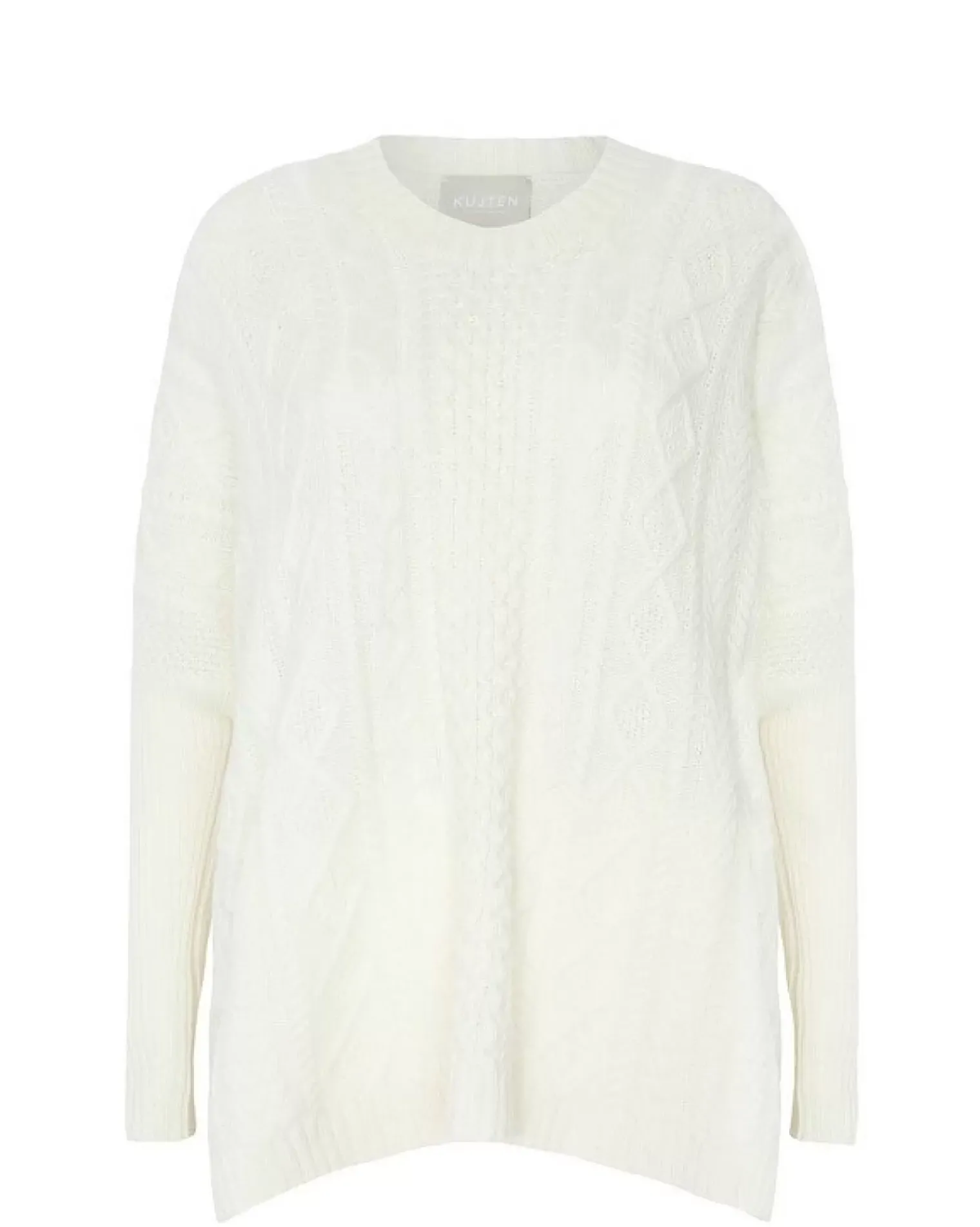 Kujten Capes & Ponchos>Oversize Round Neck Cashmere Poncho Blanc