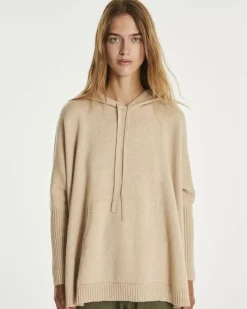 Kujten Hoodies>Oversize Round Neck Cashmere Sweatshirt Organique