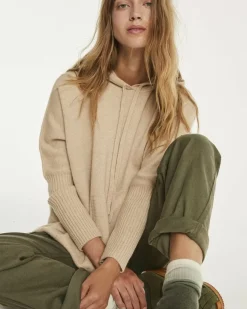 Kujten Hoodies>Oversize Round Neck Cashmere Sweatshirt Organique