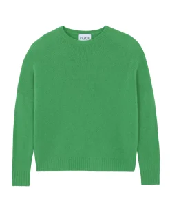 Kujten Sweaters & Sweatshirts>Oversize Round Neck Cashmere Sweater Vert Gazon