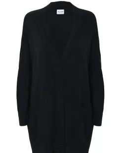 Kujten Jackets & Vests>Oversize Shawl Collar Cashmere Vest, 4-Threads Noir