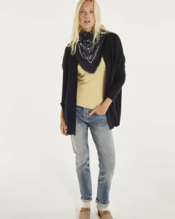 Kujten Jackets & Vests>Oversize Shawl Collar Cashmere Vest Bleu Marine Fonce