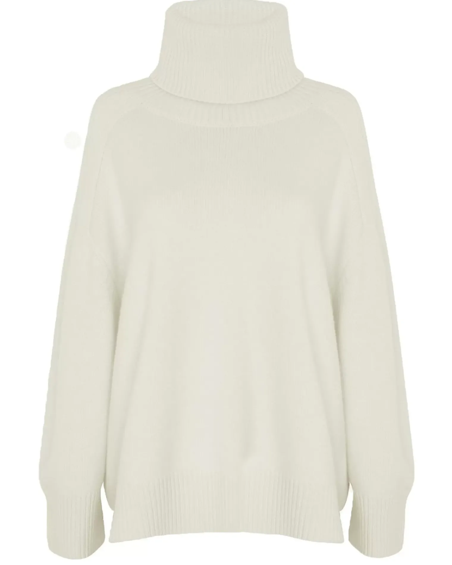 Kujten Sweaters & Sweatshirts>Oversize Turtleneck Cashmere Sweater, 8-Threads Blanc