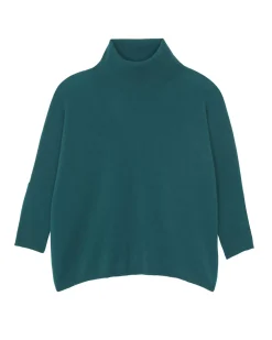 Kujten Sweaters & Sweatshirts>Oversize Turtleneck Cashmere Sweater, 2-Threads Vert Perroquet