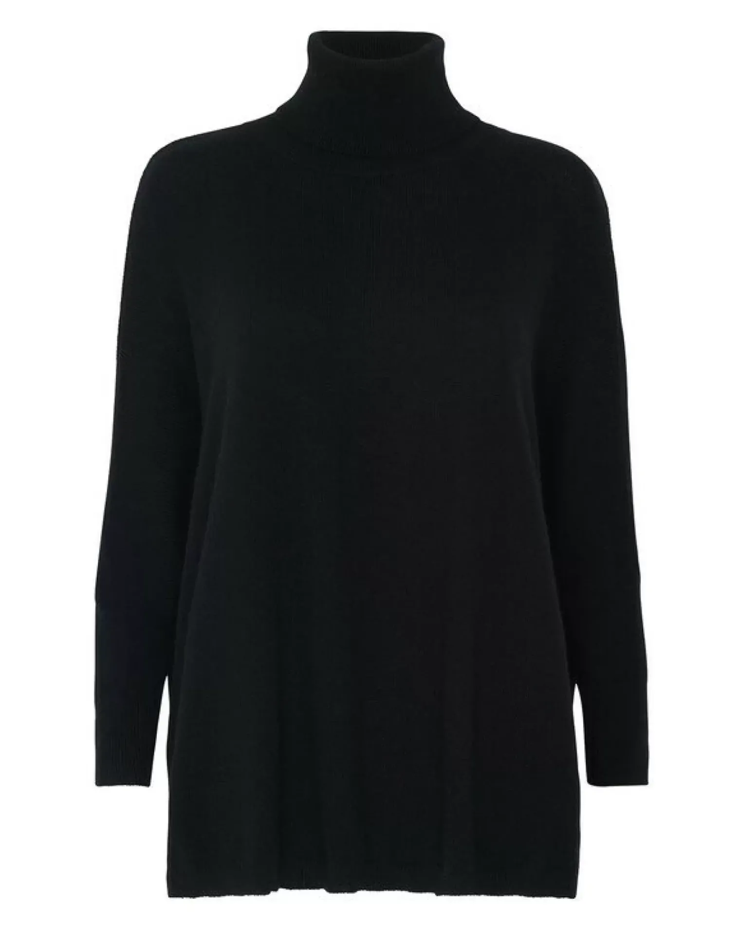Kujten Sweaters & Sweatshirts>Oversize Turtleneck Cashmere Sweater, 2-Threads Noir