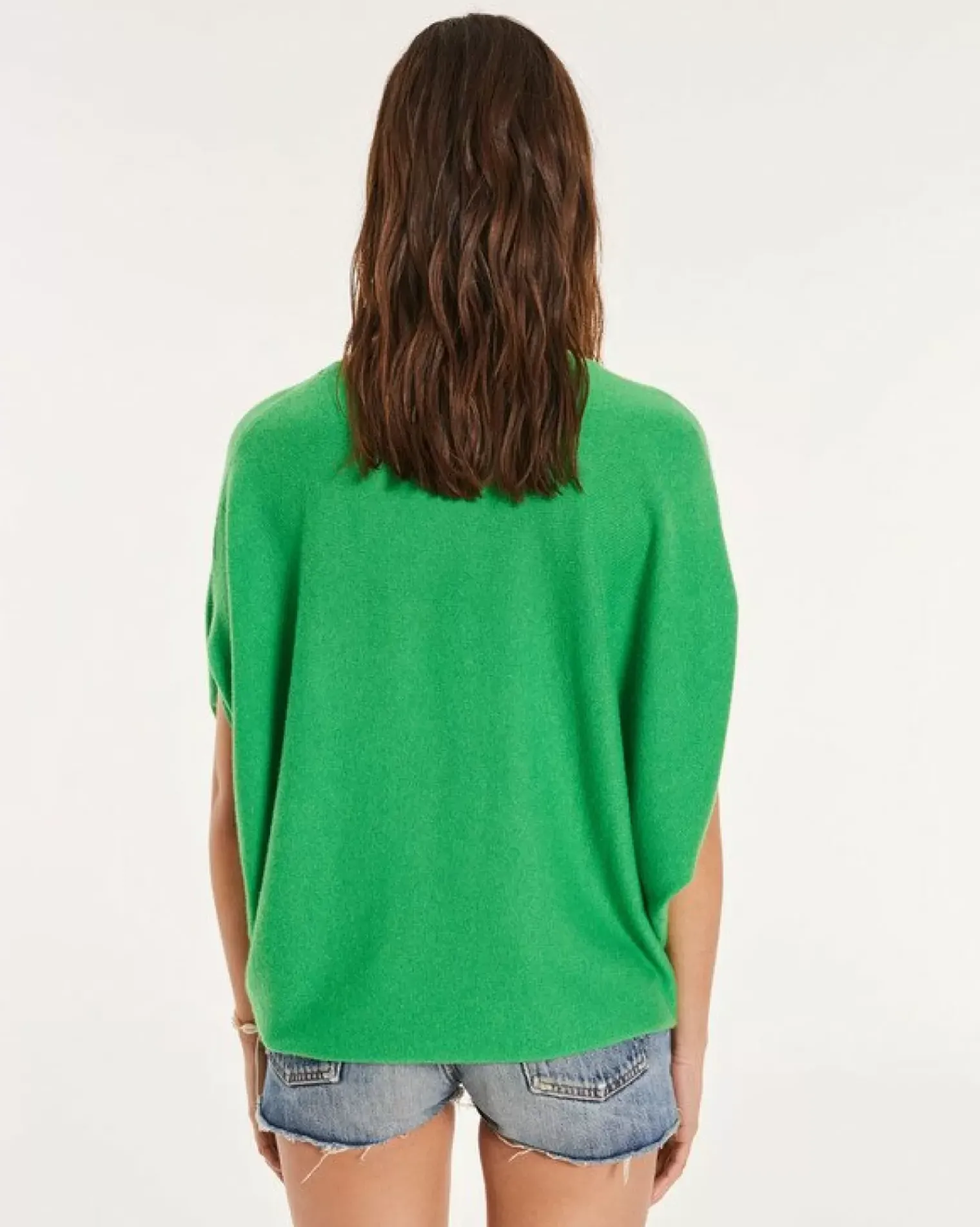 Kujten Sweaters & Sweatshirts>Oversize V-Neck Sleeveless Sweater Vert Gazon