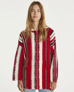Kujten Hoodies>Oversized Cashmere Sweatshirt Rouge