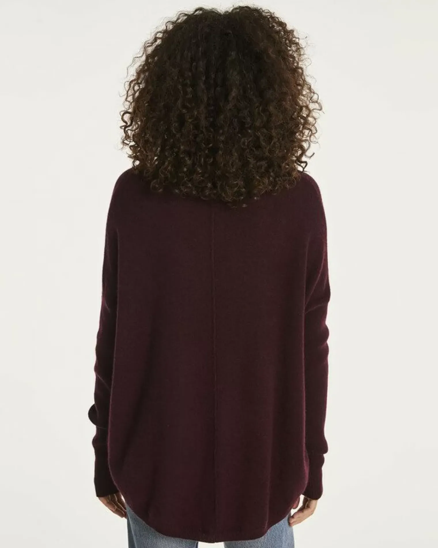 Kujten Sweaters & Sweatshirts>Oversized Cashmere V-Neck Sweater Bordeaux