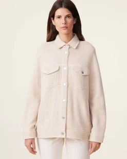 Kujten Jackets & Vests>Oversized Denim Jacquard Cashmere Vest, 4-Threads Organique