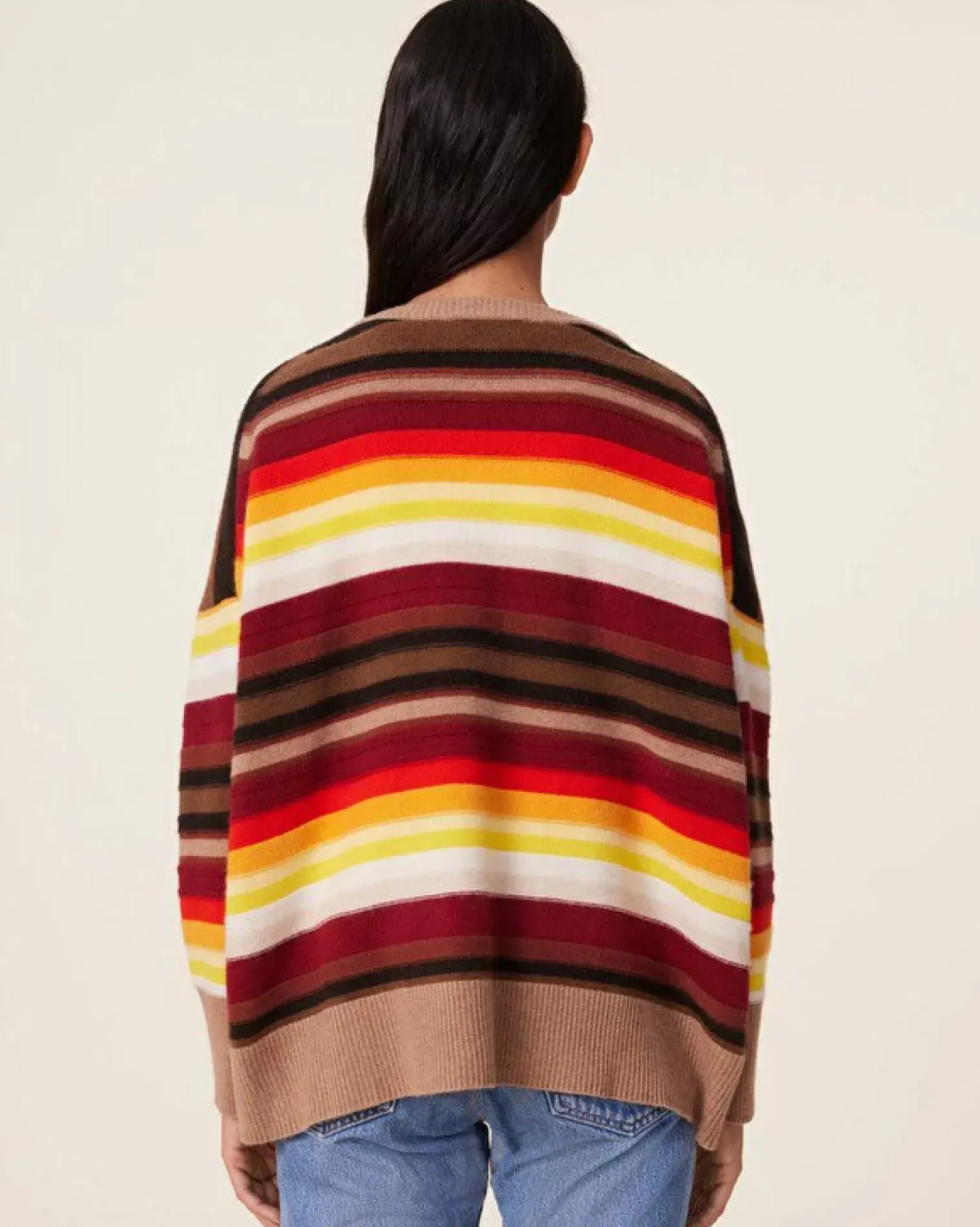 Kujten Sweaters & Sweatshirts>Oversized Round Neck Cashmere Sweater, 4-Threads Camelo