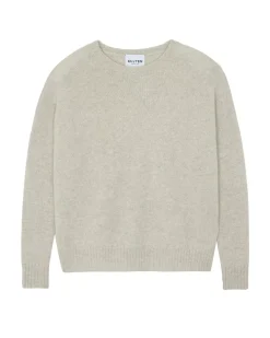 Kujten Sweaters & Sweatshirts>Oversized Round Neck Cashmere Sweater, 2-Threads Avoine