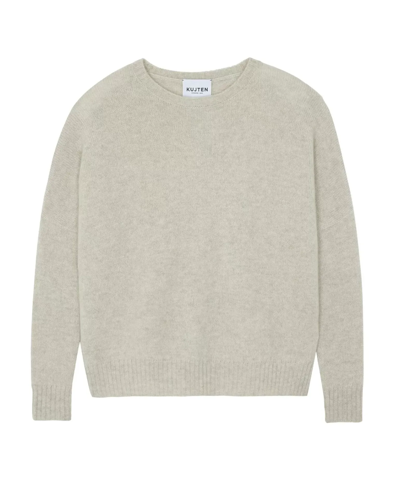 Kujten Sweaters & Sweatshirts>Oversized Round Neck Cashmere Sweater, 2-Threads Avoine