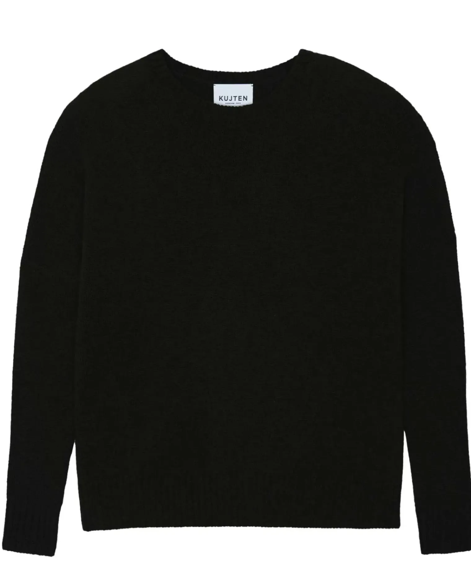 Kujten Sweaters & Sweatshirts>Oversized Round Neck Cashmere Sweater, 2-Threads Noir