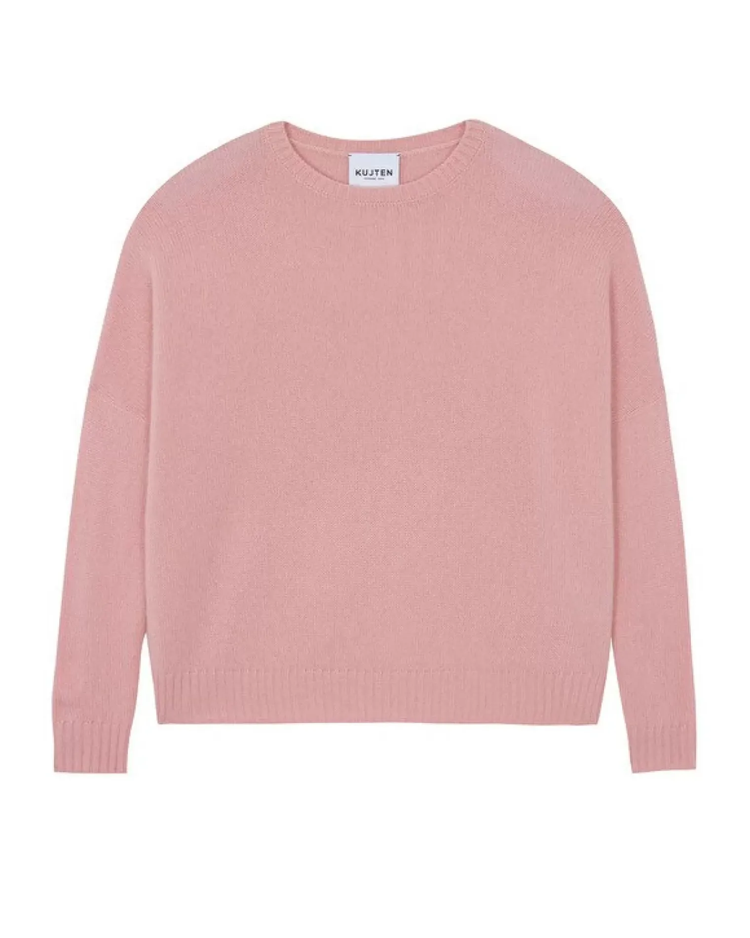 Kujten Sweaters & Sweatshirts>Oversized Round Neck Cashmere Sweater, 4-Threads Rose Guimauve