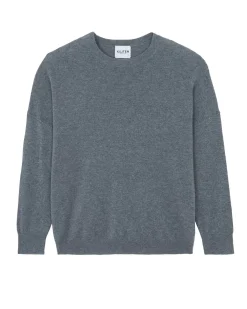 Kujten Sweaters & Sweatshirts>Oversized Round Neck Cashmere Sweater Gris Flanelle