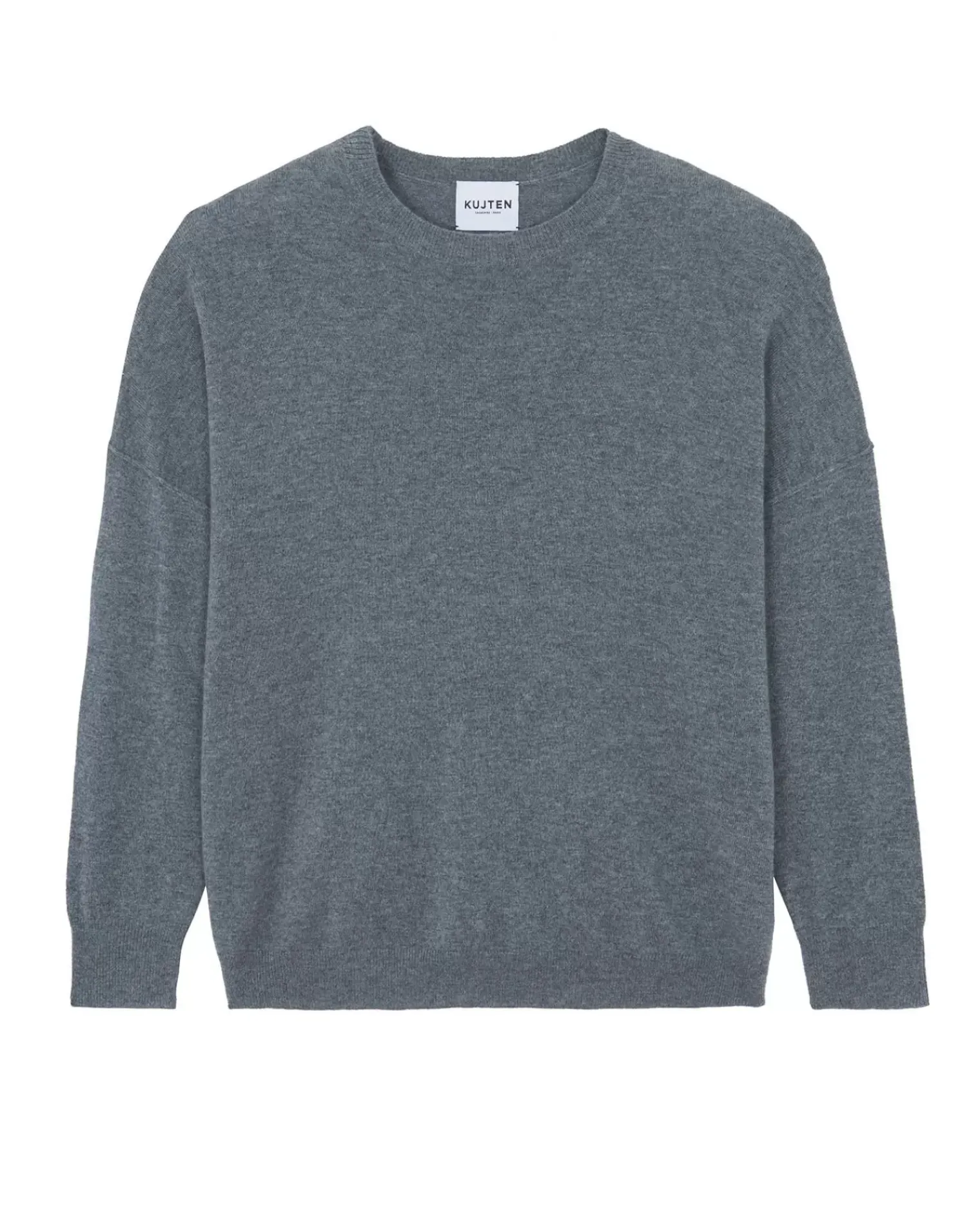 Kujten Sweaters & Sweatshirts>Oversized Round Neck Cashmere Sweater Gris Flanelle