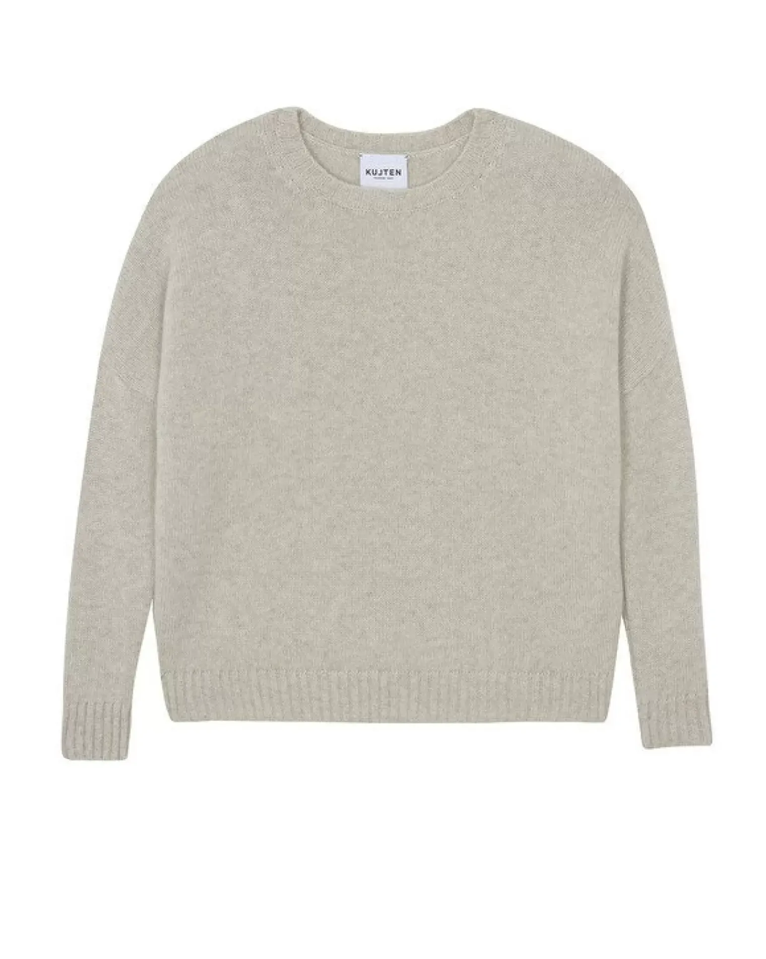 Kujten Sweaters & Sweatshirts>Oversized Round Neck Cashmere Sweater, 6-Threads Avoine