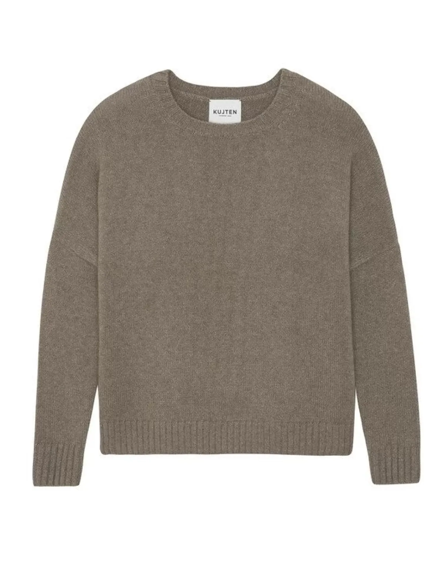 Kujten Sweaters & Sweatshirts>Oversized Round Neck Cashmere Sweater Beige Taupe