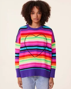 Kujten Sweaters & Sweatshirts>Oversized Round Neck Cashmere Sweater, 4-Threads Multicolore