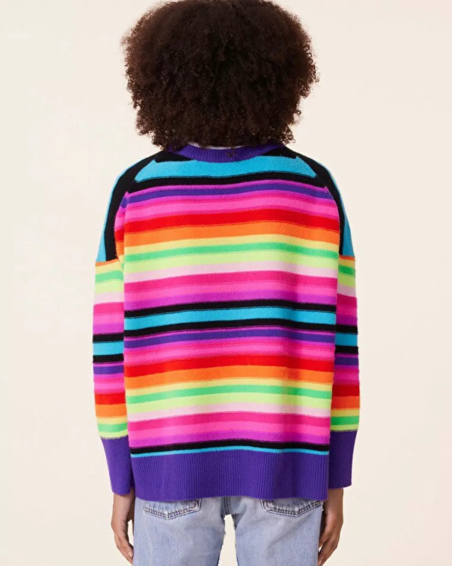 Kujten Sweaters & Sweatshirts>Oversized Round Neck Cashmere Sweater, 4-Threads Multicolore