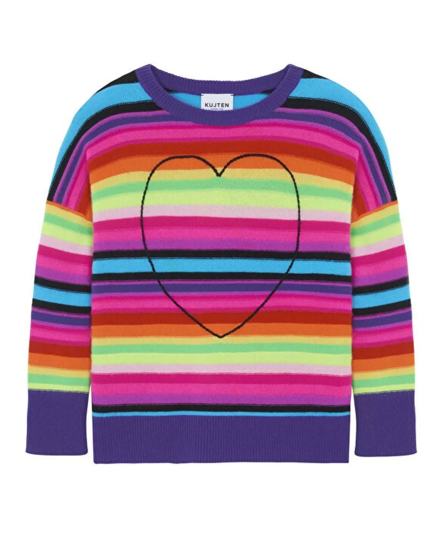Kujten Sweaters & Sweatshirts>Oversized Round Neck Cashmere Sweater, 4-Threads Multicolore