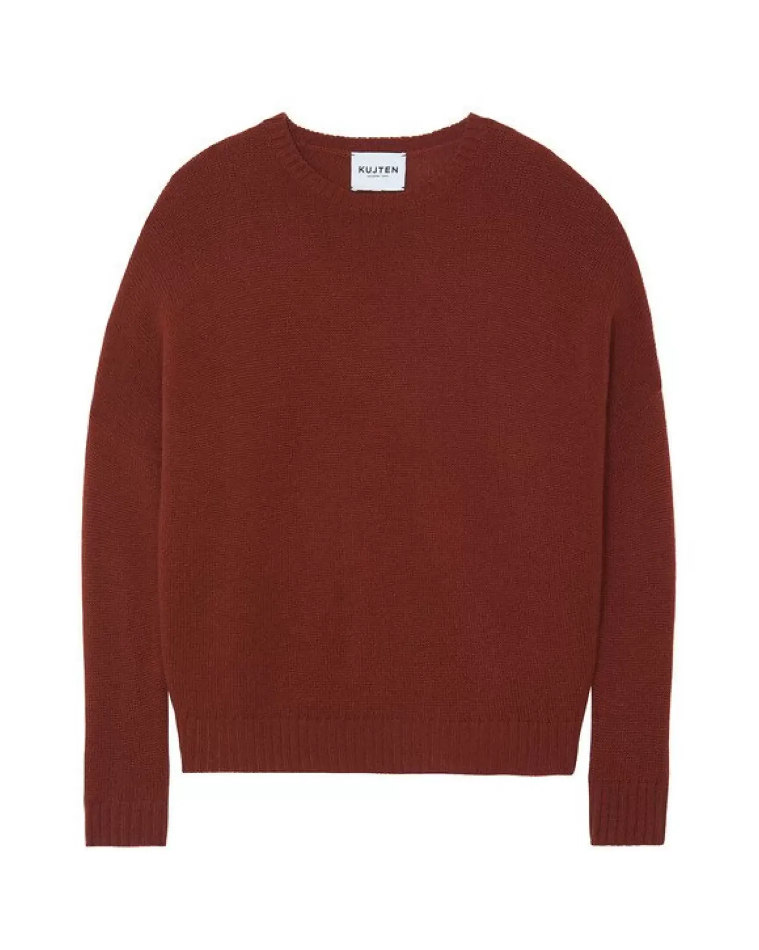 Kujten Sweaters & Sweatshirts>Oversized Round Neck Cashmere Sweater Bordeaux Sienne