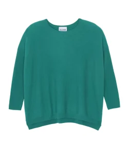 Kujten Sweaters & Sweatshirts>Oversized Round Neck Cashmere Sweater, 2-Threads Vert Imperial