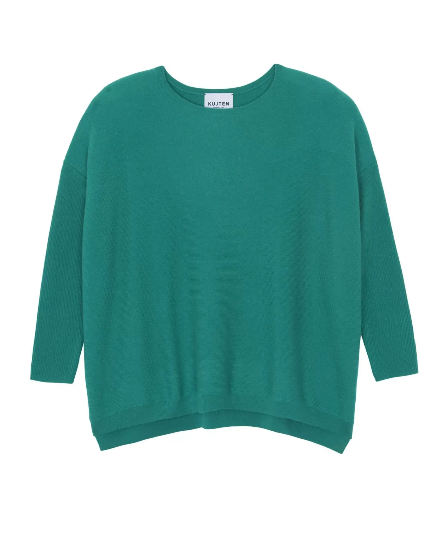 Kujten Sweaters & Sweatshirts>Oversized Round Neck Cashmere Sweater, 2-Threads Vert Imperial