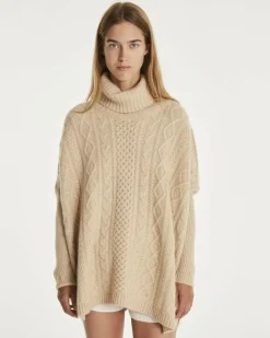 Kujten Capes & Ponchos>Oversized Turtleneck Cashmere Poncho, 6-Threads Organique