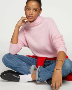 Kujten Sweaters & Sweatshirts>Oversized Turtleneck Cashmere Sweater Candy Pink
