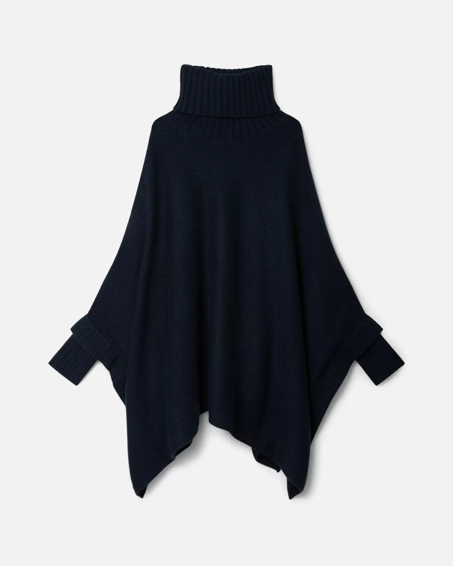 Kujten Capes & Ponchos>Oversized Turtleneck Cashmere Poncho Bleu Marine Fonce