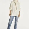 Kujten Capes & Ponchos>Oversized Turtleneck Cashmere Poncho Blanc