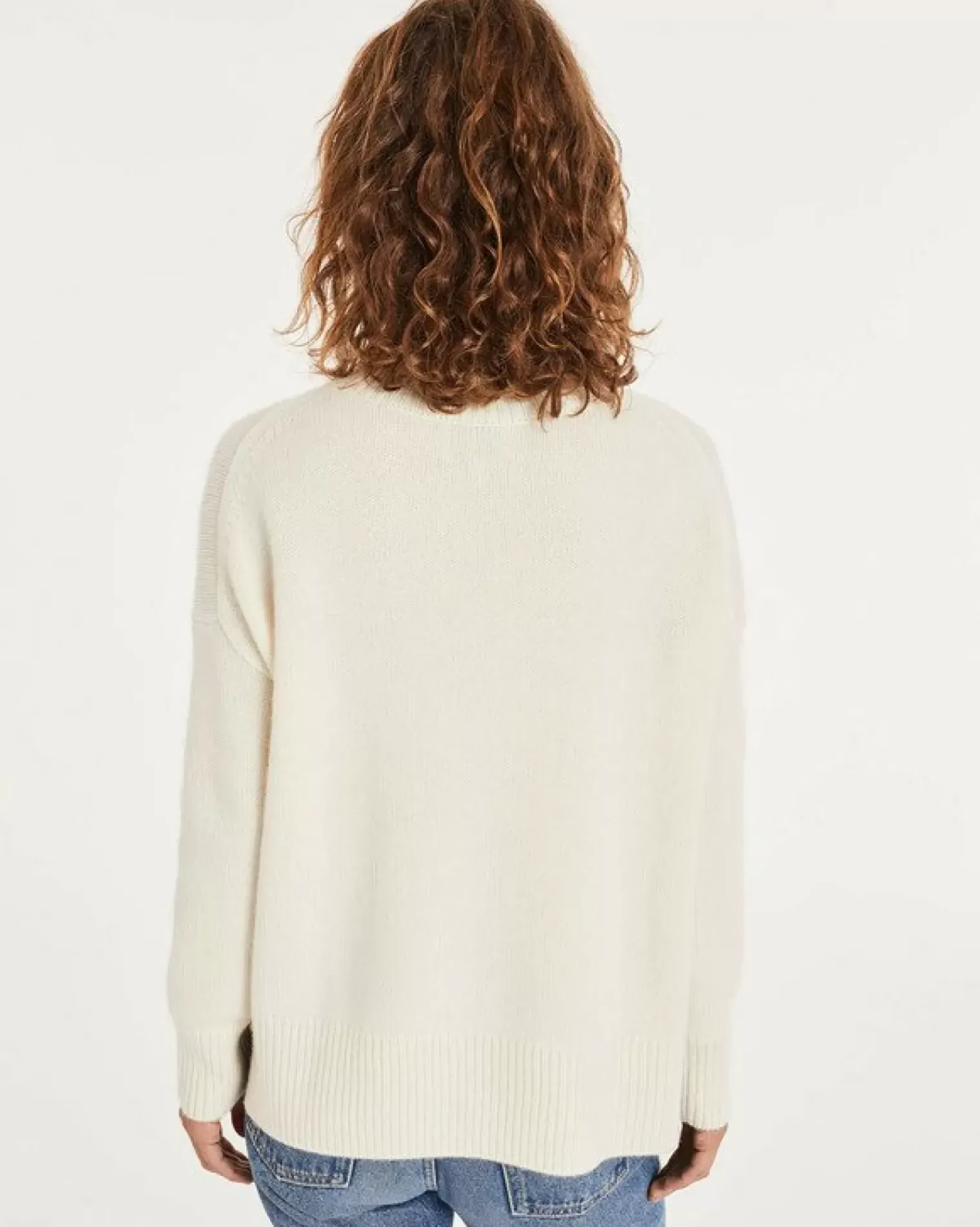 Kujten Sweaters & Sweatshirts>Oversized Turtleneck Cashmere Sweater, 8-Threads Blanc