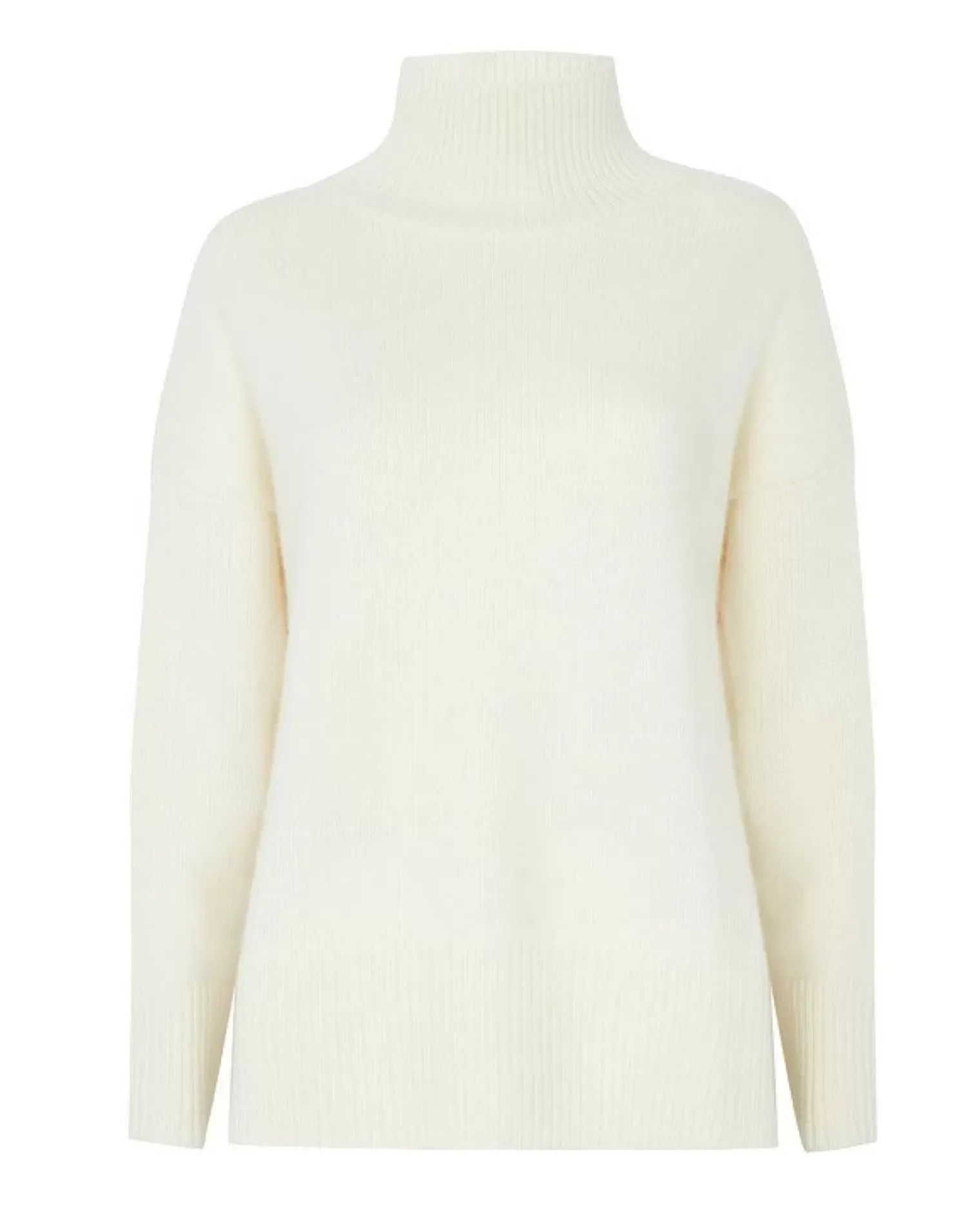 Kujten Sweaters & Sweatshirts>Oversized Turtleneck Cashmere Sweater, 8-Threads Blanc