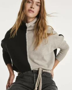 Kujten Sweaters & Sweatshirts>Oversized Turtleneck Cashmere Sweater Silk