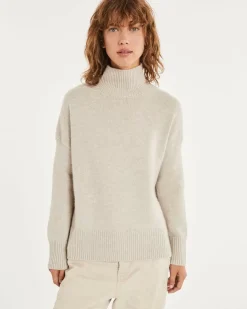 Kujten Sweaters & Sweatshirts>Oversized Turtleneck Cashmere Sweater Avoine