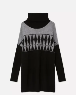 Kujten Sweaters & Sweatshirts>Oversized Turtleneck Cashmere Sweater Noir