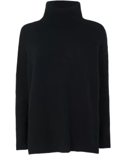 Kujten Sweaters & Sweatshirts>Oversized Turtleneck Cashmere Sweater Noir