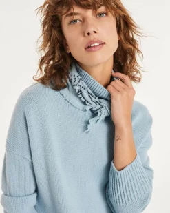 Kujten Sweaters & Sweatshirts>Oversized Turtleneck Cashmere Sweater Blue Ice