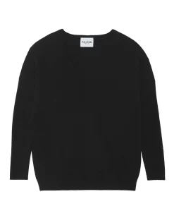 Kujten Sweaters & Sweatshirts>Oversized U-Neck Cashmere Sweater Noir