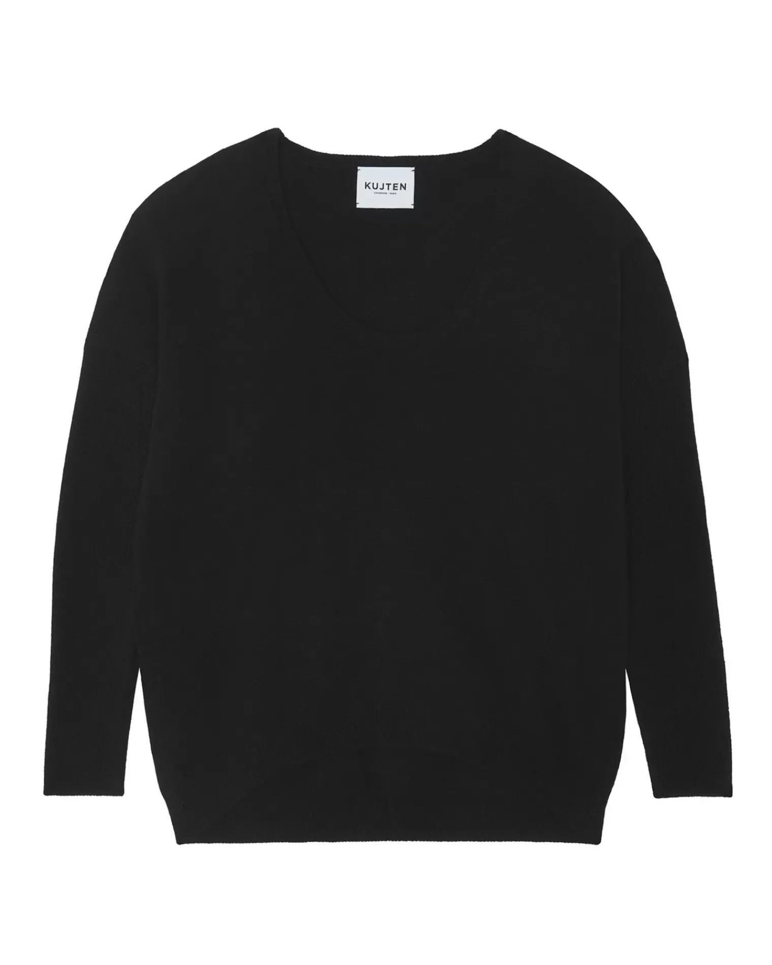 Kujten Sweaters & Sweatshirts>Oversized U-Neck Cashmere Sweater Noir