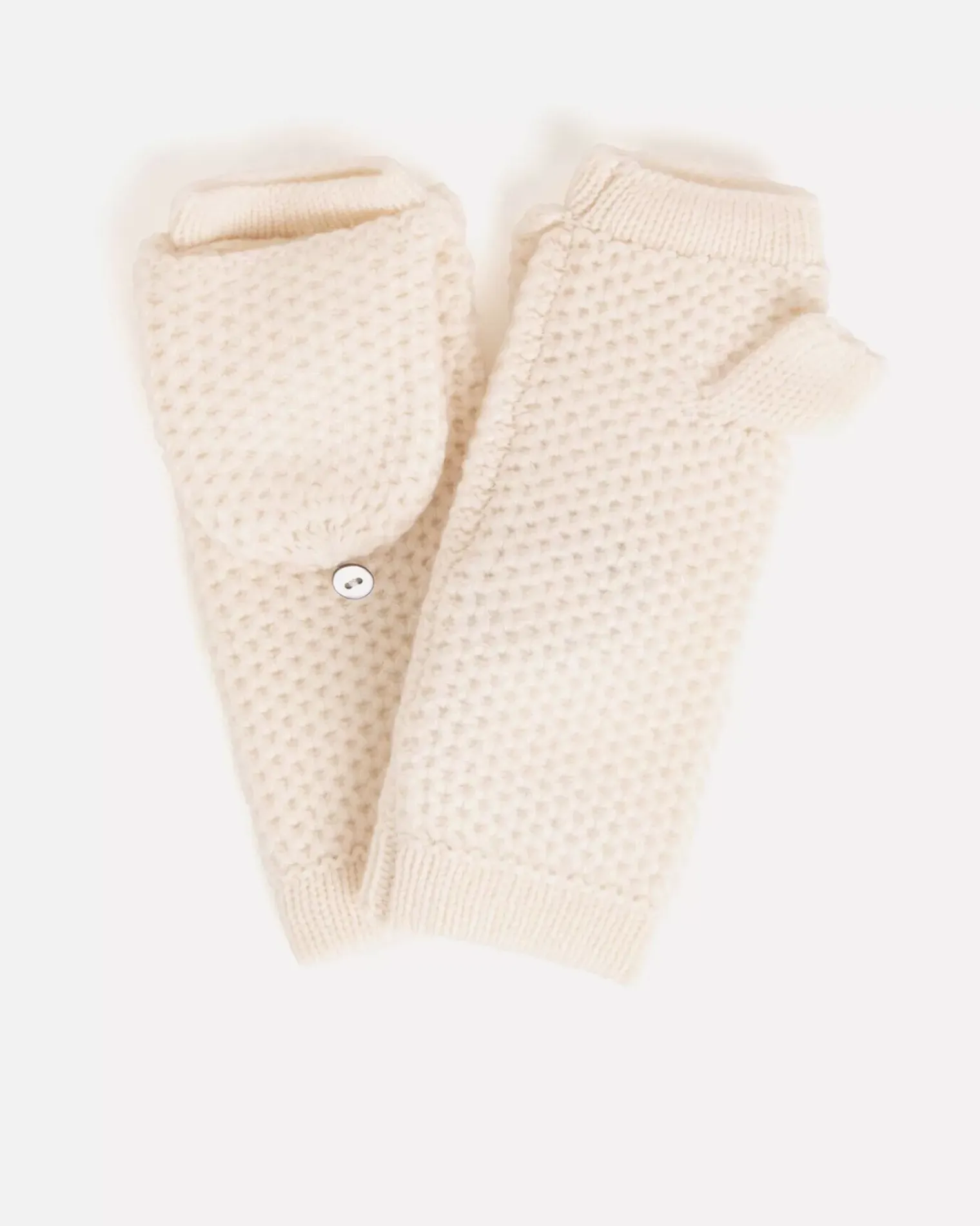 Kujten Gloves & Mittens>Plain Color Cashmere Mittens Blanc