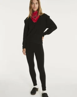 Kujten Joggings & Leggings>Plain Colored Cashmere Leggings Noir